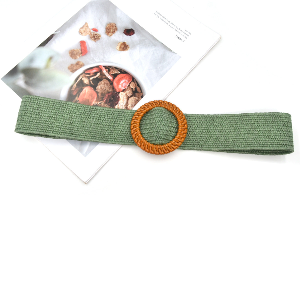 Cotton and linen elastic woven elastic belt