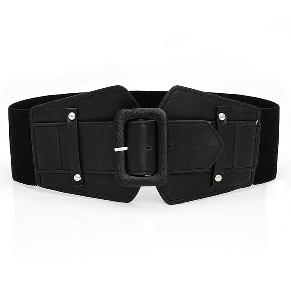 Belt PU leather pin buckle waist wide belt