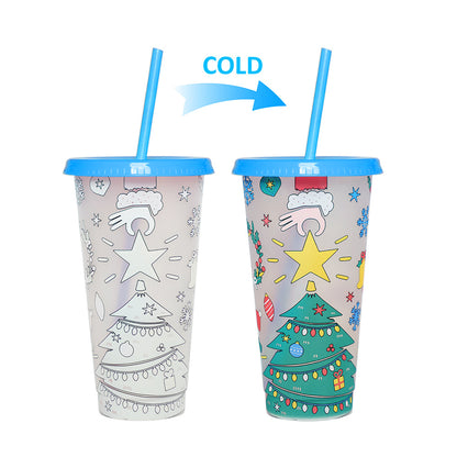 710Ml temperature-sensitive plastic color-changing cup