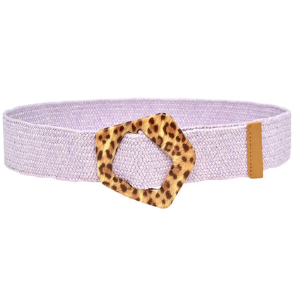 Round Braided Resin Buckle Ladies Belt
