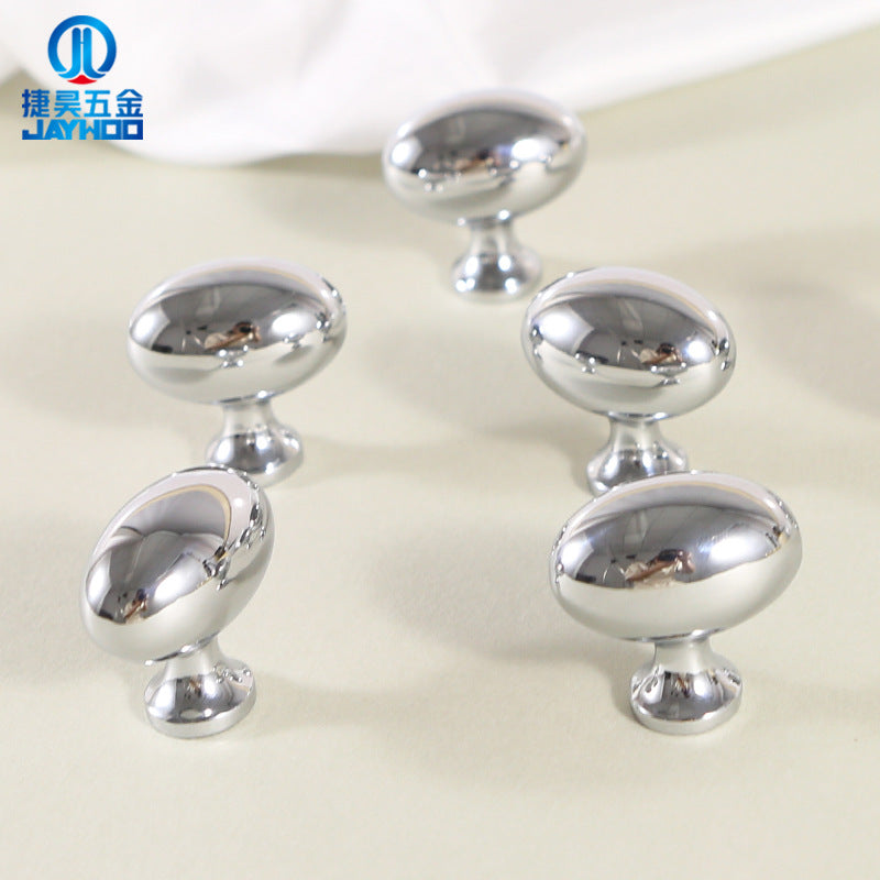 Silver oval door handle