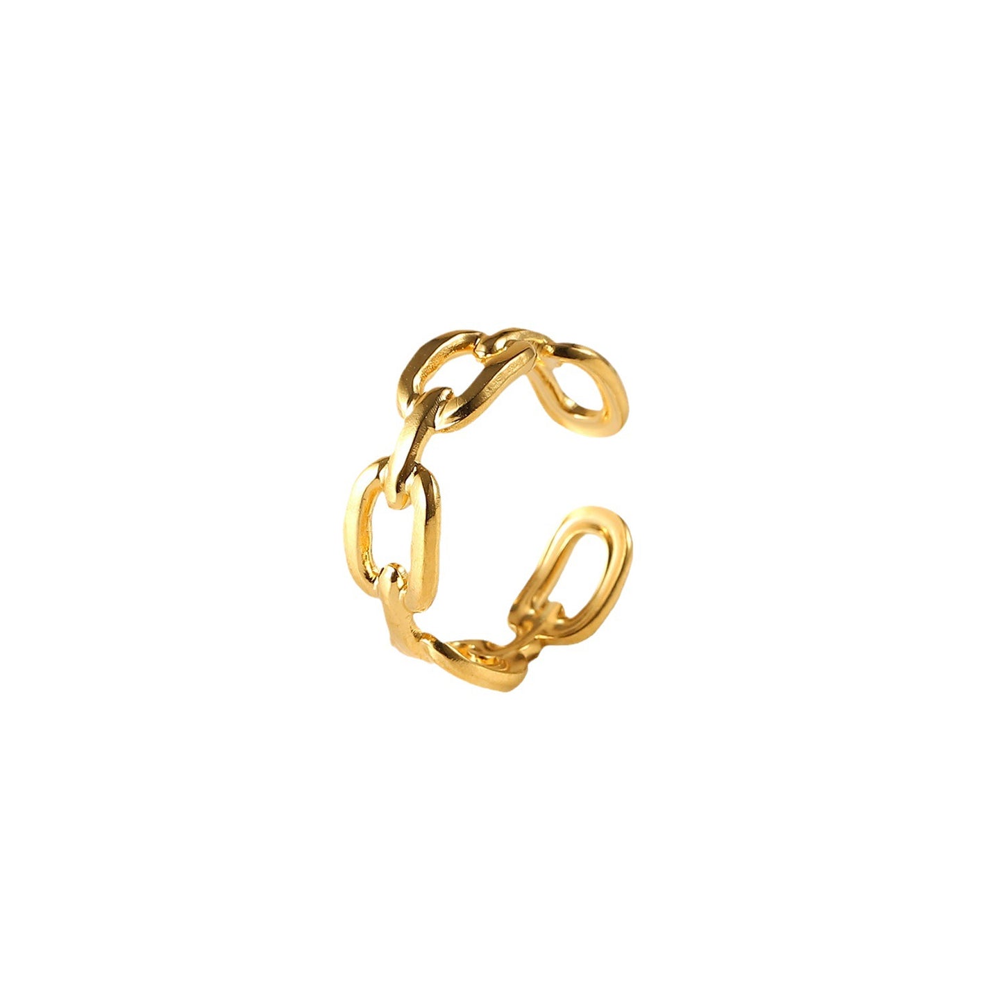 Square Buckle Chain Open Ring
