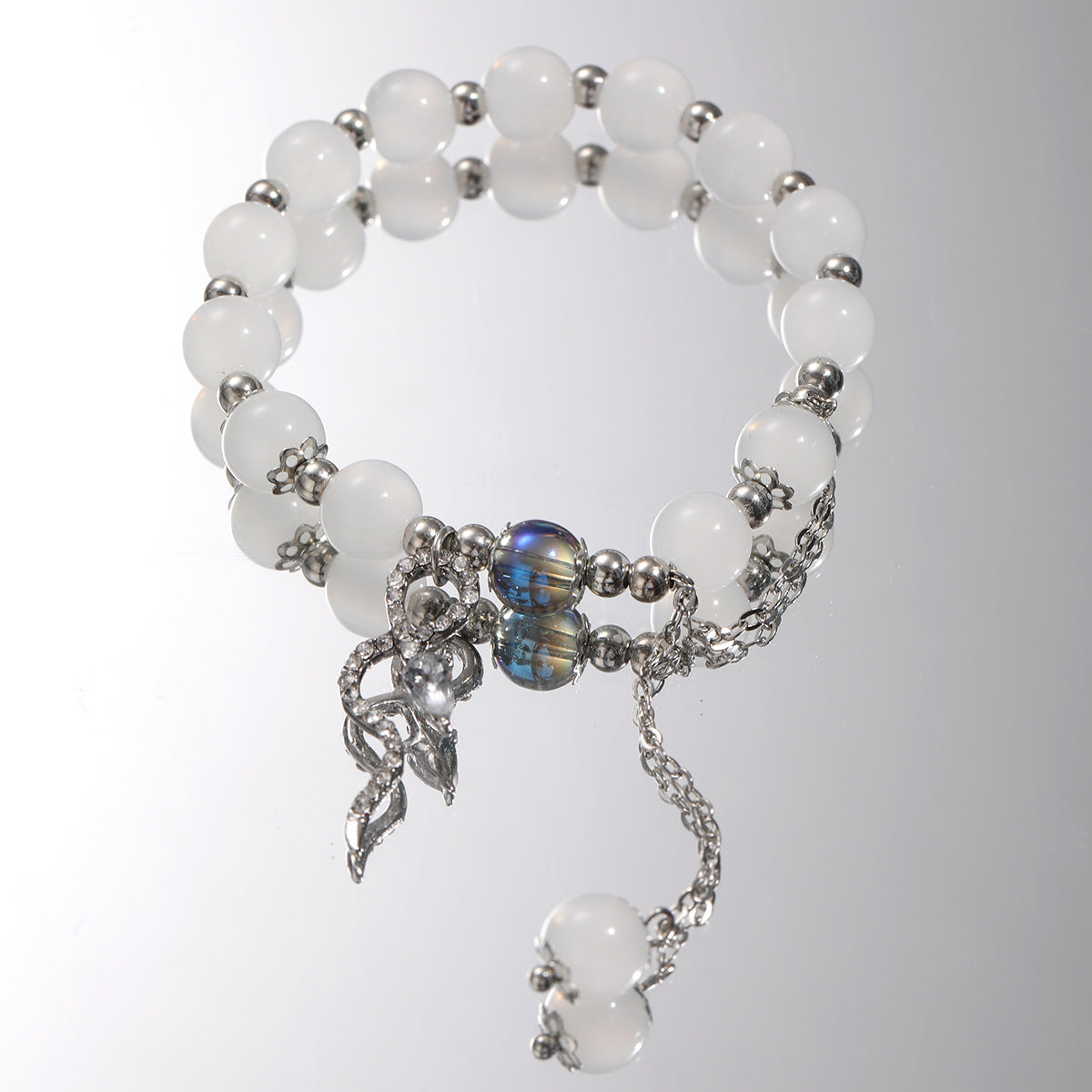 Glazed Butterfly Beaded Bracelet