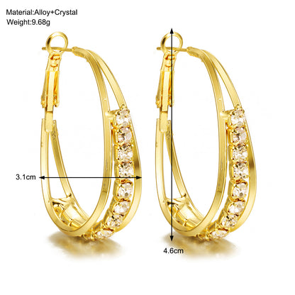 European and American style oval earrings