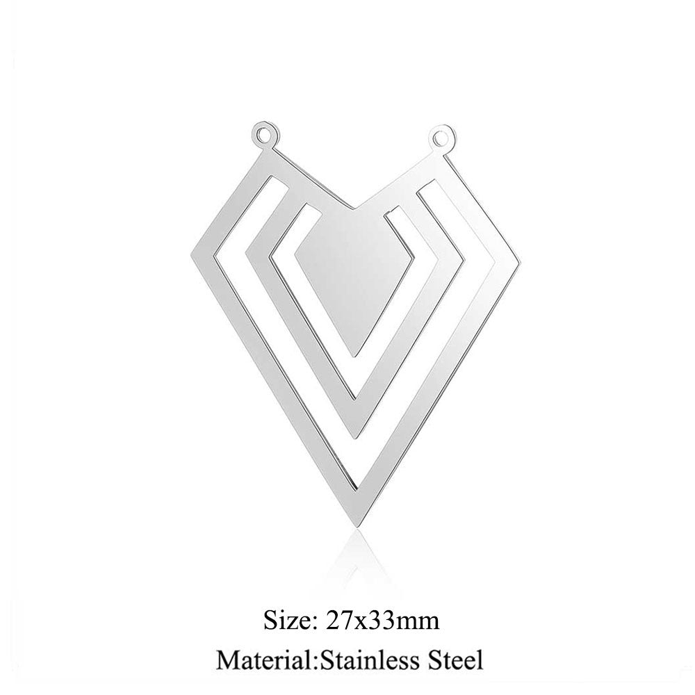 5 pcs/titanium steel large pendant flower diamond conch