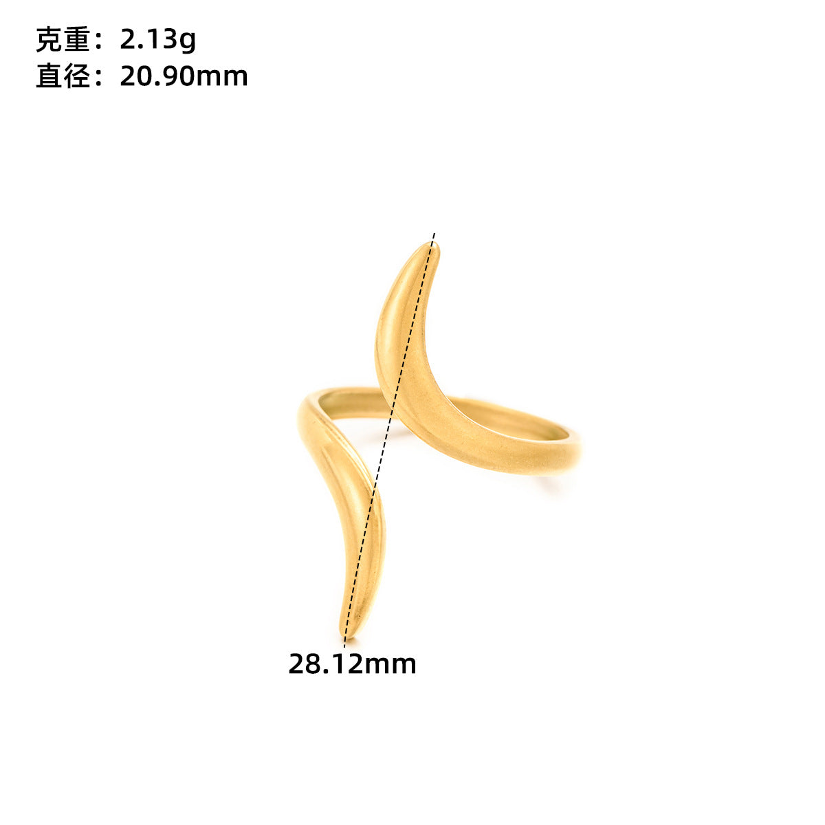 Stainless steel love open ring