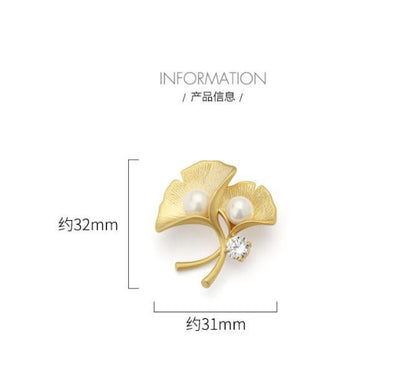 Ginkgo biloba accessory brooch
