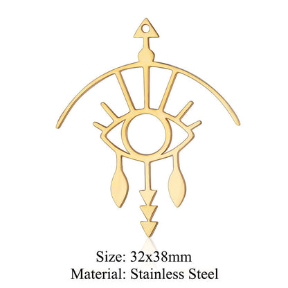 5 pcs/bag witch hat titanium steel eye pendant