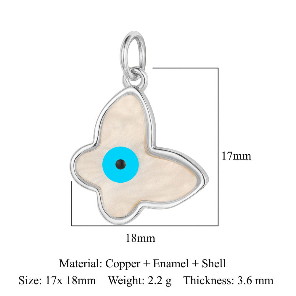 3 pcs/pack butterfly copper zircon angel pendant.