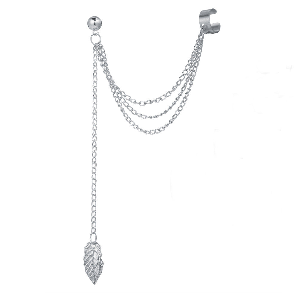 Metal Leaf Fringe Earrings