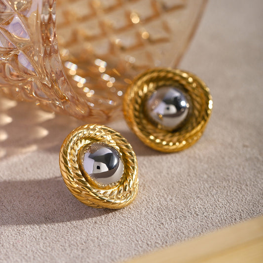 Textured Circle Earrings