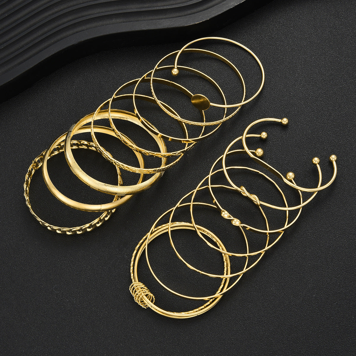 15-Piece Knotted Metal Bracelet Set