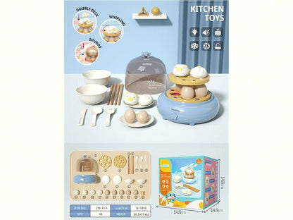 Cocina de simulación para bebé, olla arrocera eléctrica grande con sonido y luz, juego de juguete para juego de imitación 