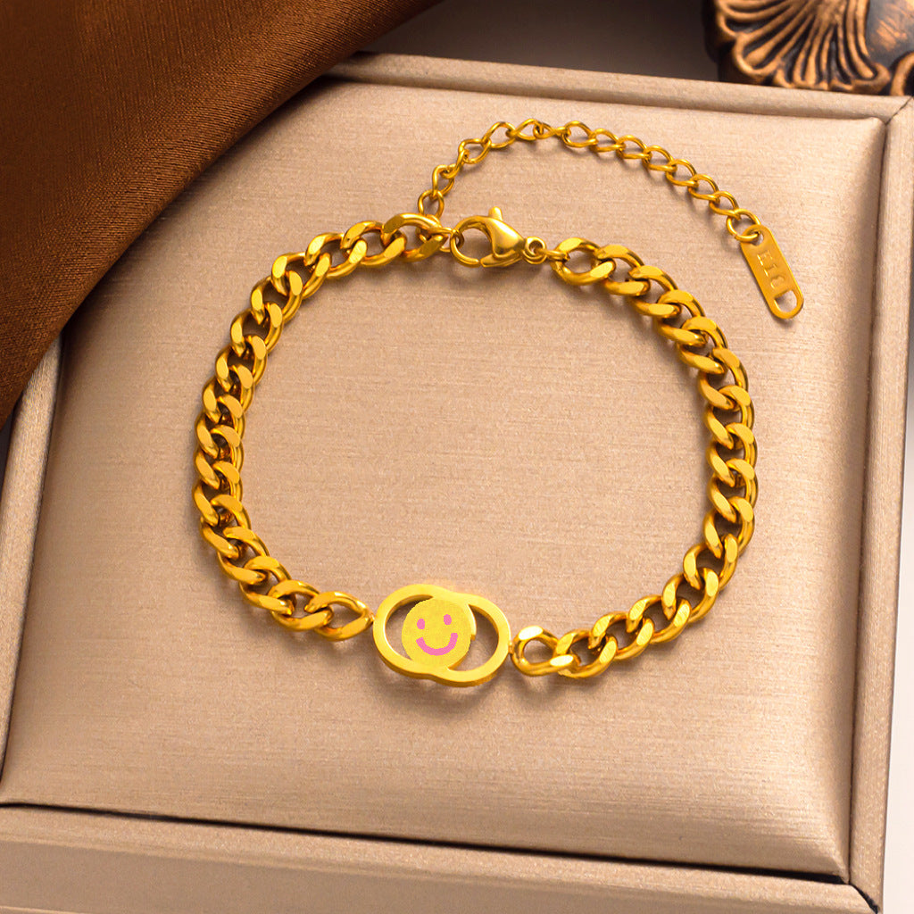 Pulseira de aço titânio de alta qualidade - estilo euro-americano luxuoso 