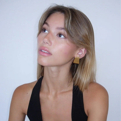 Unique line titanium steel earrings