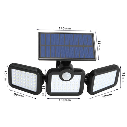 Solar three-head split wall lamp