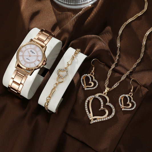 Quartz Watch Rhinestone Alloy Peacock Jewelry Set