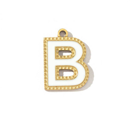 Colorful letter titanium steel necklace pendant