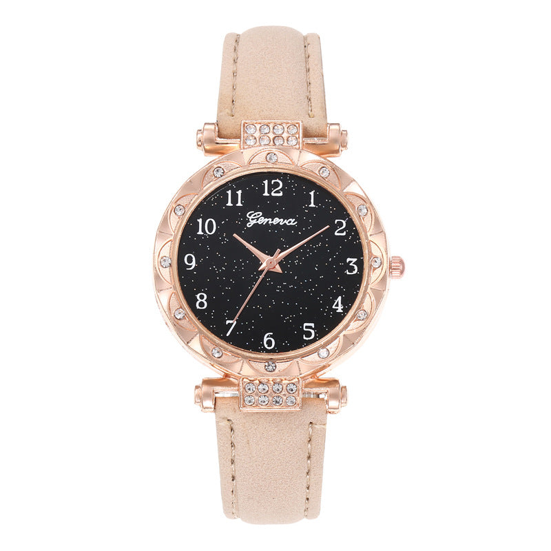Starry Sky Digital Face Diamond Belt Quartz Watch