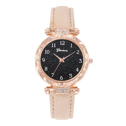 Starry Sky Digital Face Diamond Belt Quartz Watch