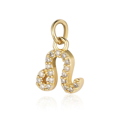 Twelve constellations copper zircon pendant