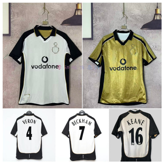 Camiseta reversible del centenario de Beckham en blanco y oro 7 01-02 