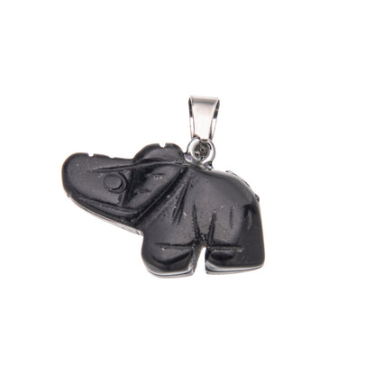 Pingente de elefante esculpido em cristal animal 