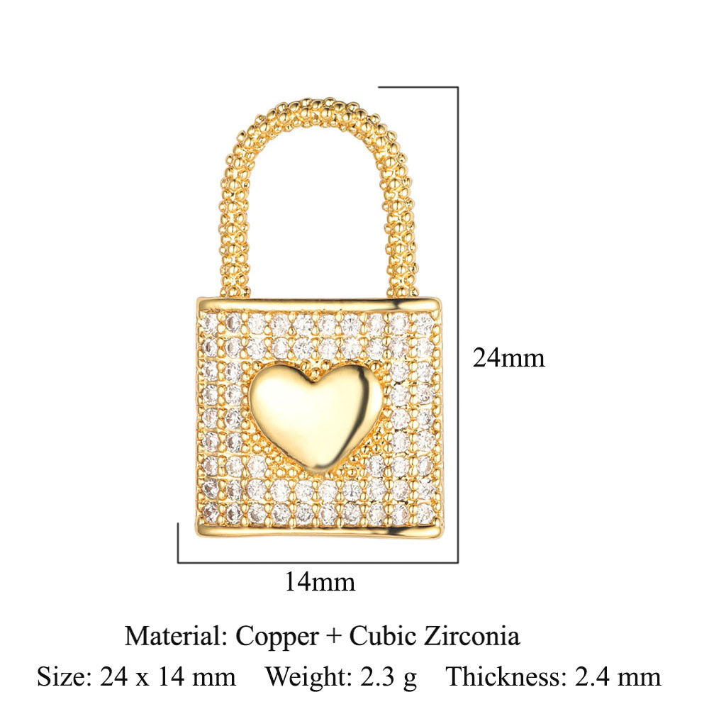 Copper micro-inlaid necklace melon seed clasp pendant