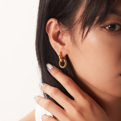 Green Zirconia Micro-Inlaid Oval Detachable Earrings