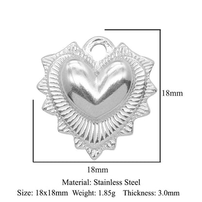 3pcs/pack Stainless steel geometric love sun pendant