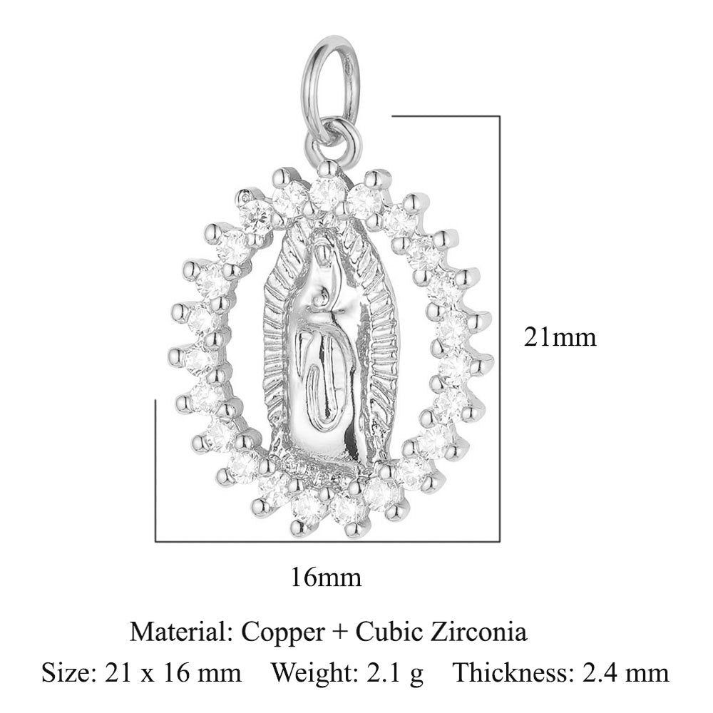 Colgante de cobre y circonita con ángel virgen 