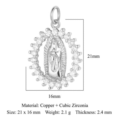 Colgante de cobre y circonita con ángel virgen 