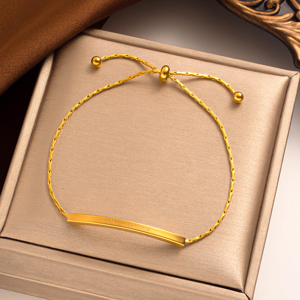 Cadena de tracción ajustable de acero titanio estilo europeo y americano simple 