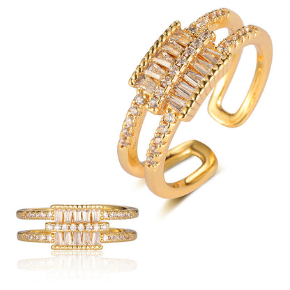 Cross eye zircon ring