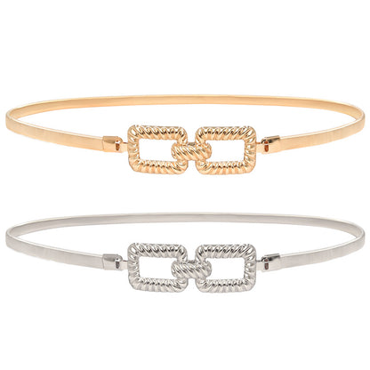 fashion Elastic thin belt female gold