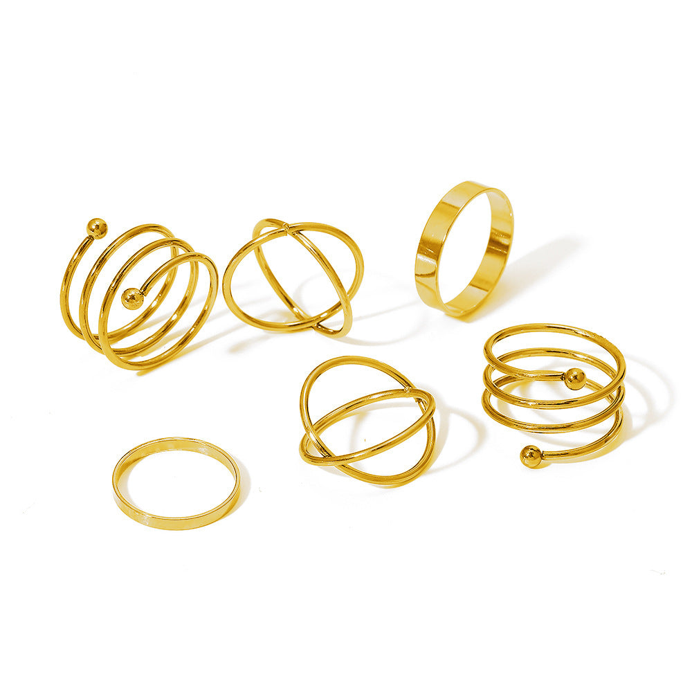 Spiral Stackable Ring Set