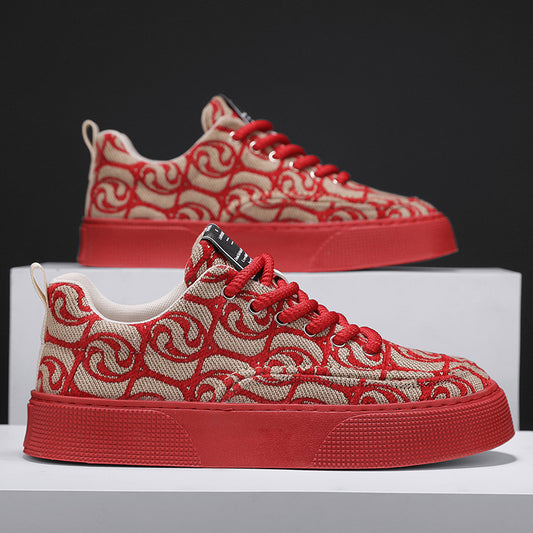 Zapatos de hombre de tela bordada estampada 