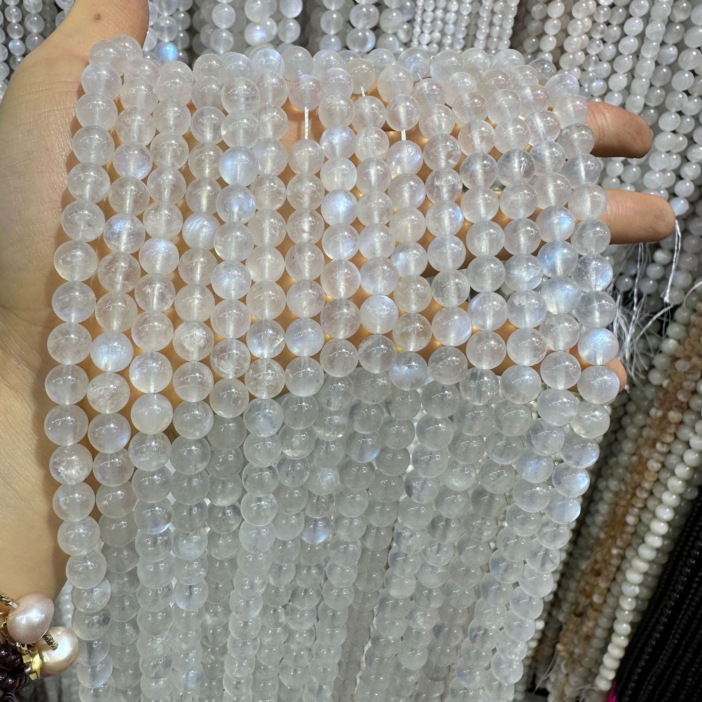 6-10mm natural Sri Lanka 5A blue moonstone crystal