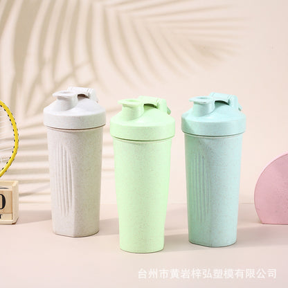 600Ml Wheat Straw Shaker Cup