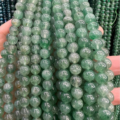 6-10mm Natural Green Strawberry Quartz Beads for DIY Jewelry