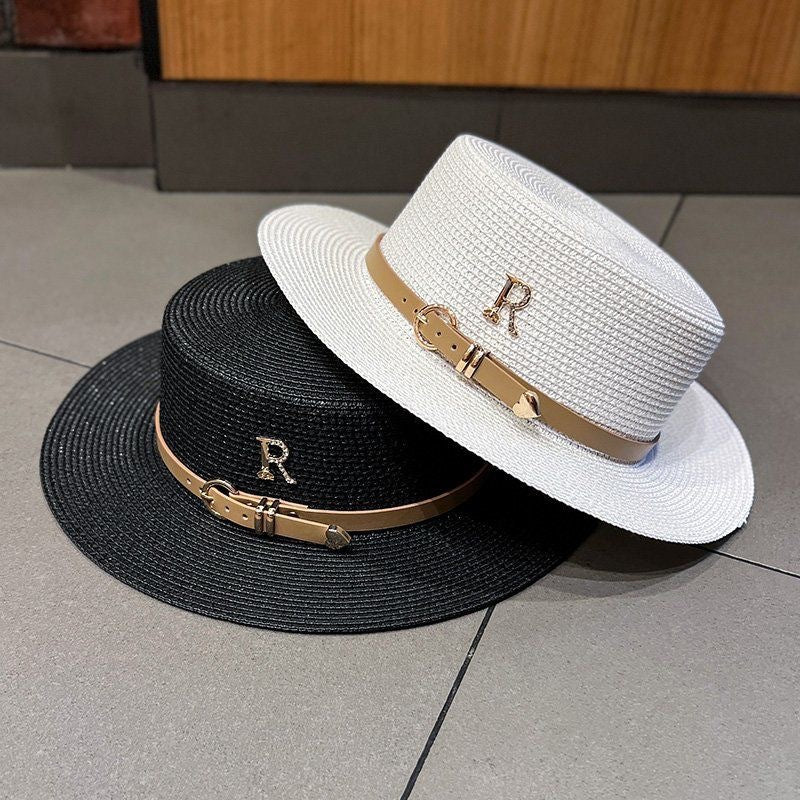 Value Rhinestone Straw Hat French-Style Vintage Sun Hat
