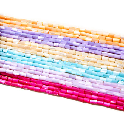 3 * 5Mm colored shell round tube loose beads