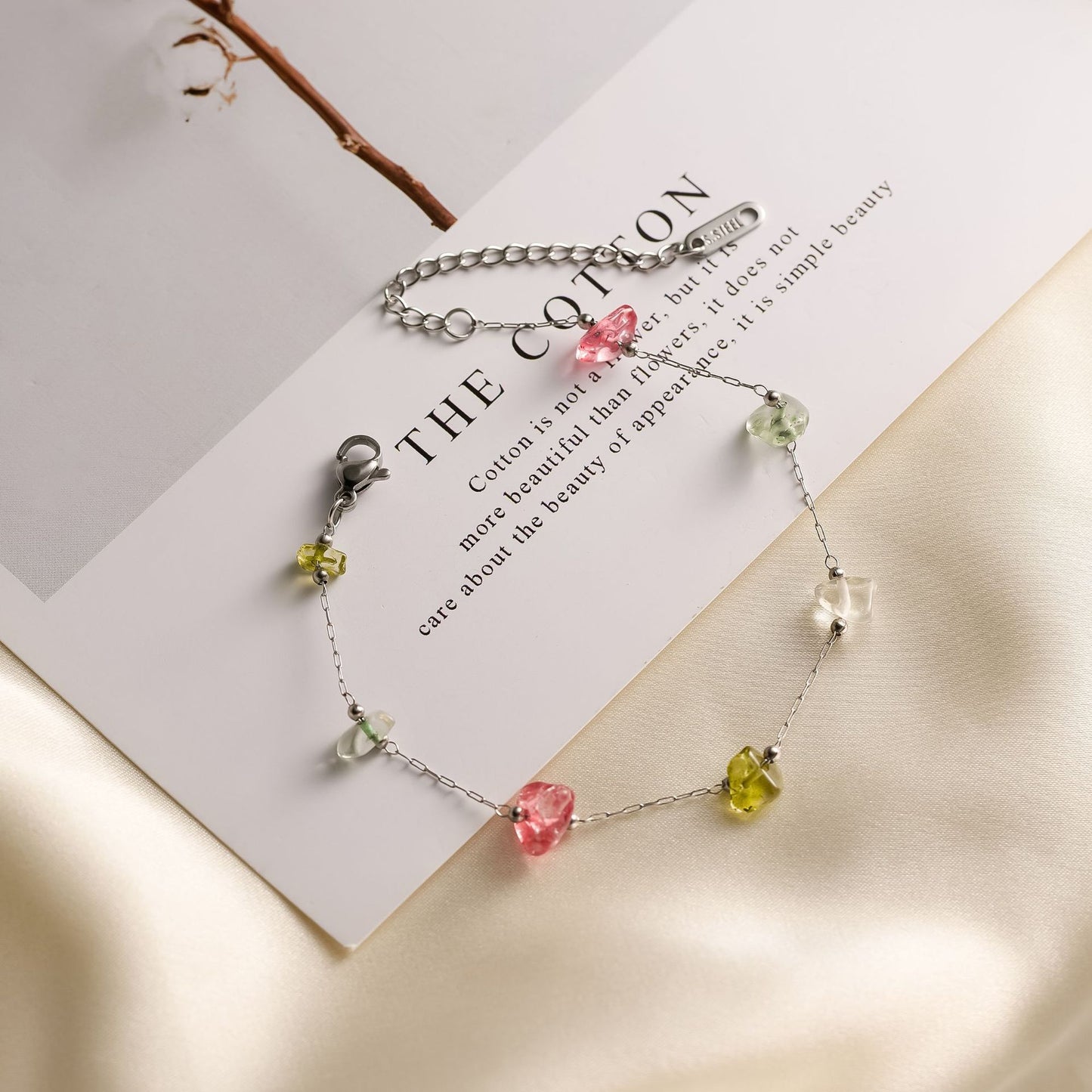 Natural Stone Geometric Necklace & Bracelet Set