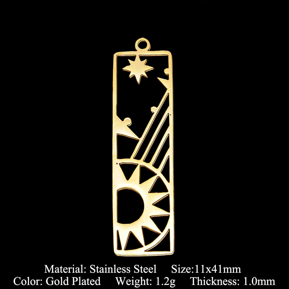 5 pcs/pack mushroom water drop stainless steel pendant