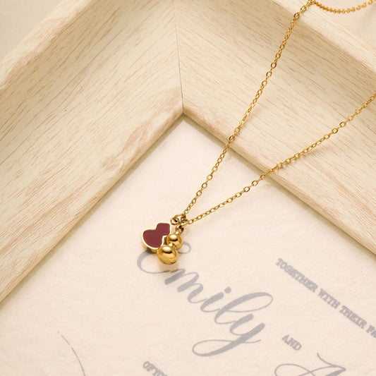 18K Gold Double Gourd Necklace