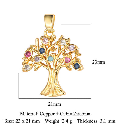 Color zirconium copper micro-inlaid zircon necklace pendant
