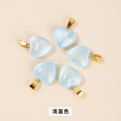 16Mm magic color glazed love-shaped glass pendant