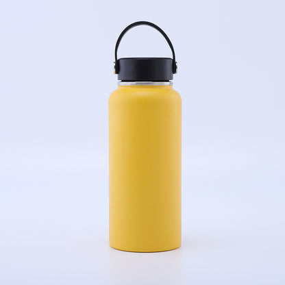 Botella de agua de acero inoxidable 304 con recubrimiento en polvo, portátil para exteriores 