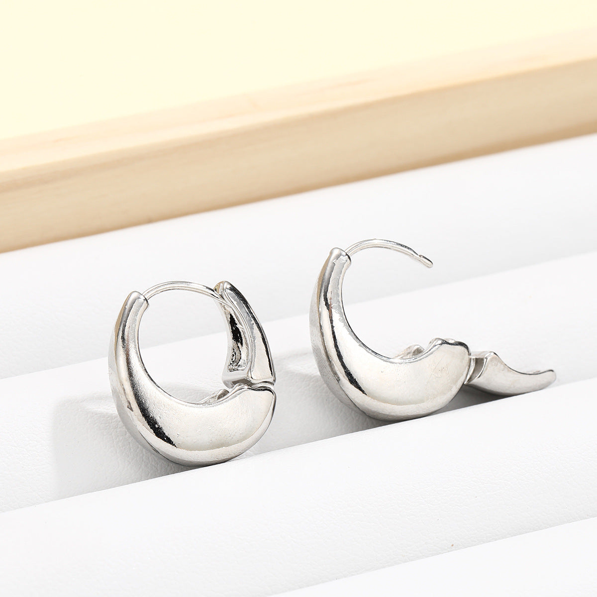 Oval Plain Ring Earrings