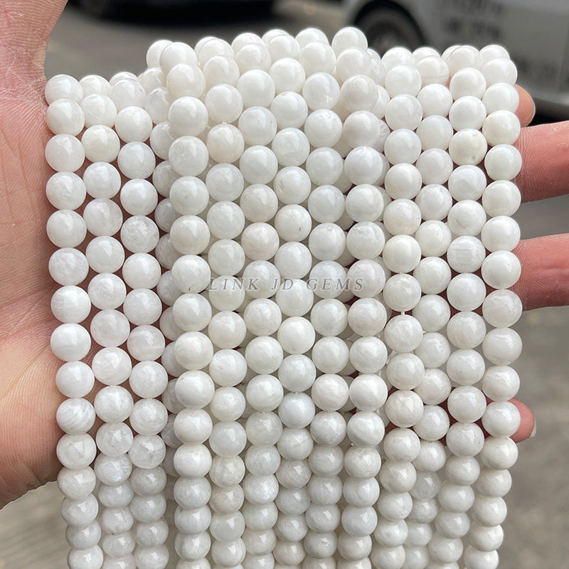 Grade A natural white moonstone round beads